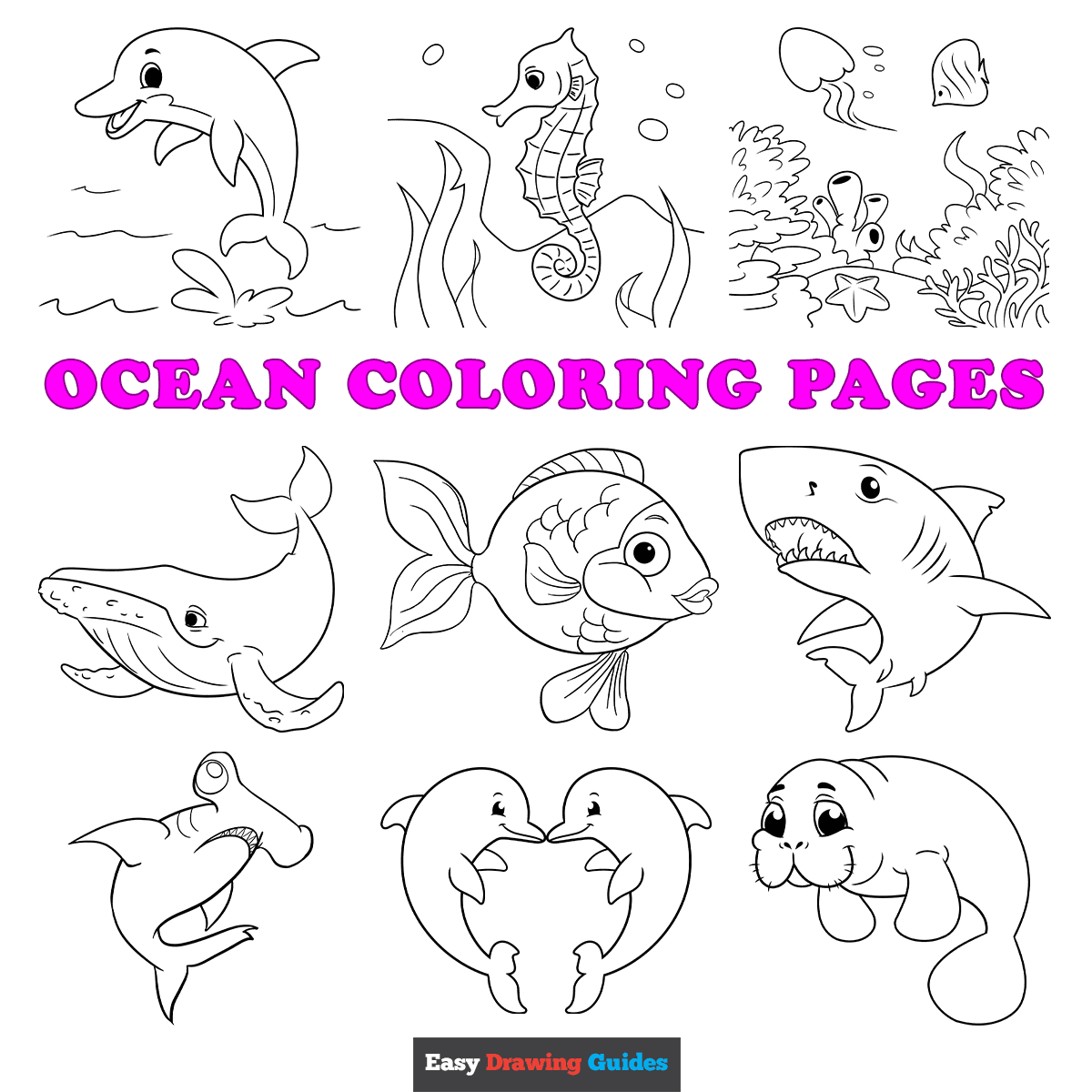 ocean animal coloring pages printable