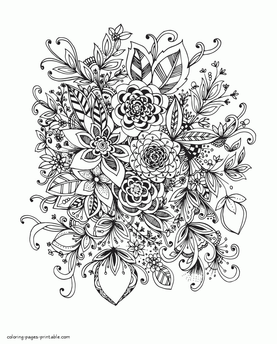 10 Printable Adult Coloring Pages With Gorgeous Flowers KoloringPages