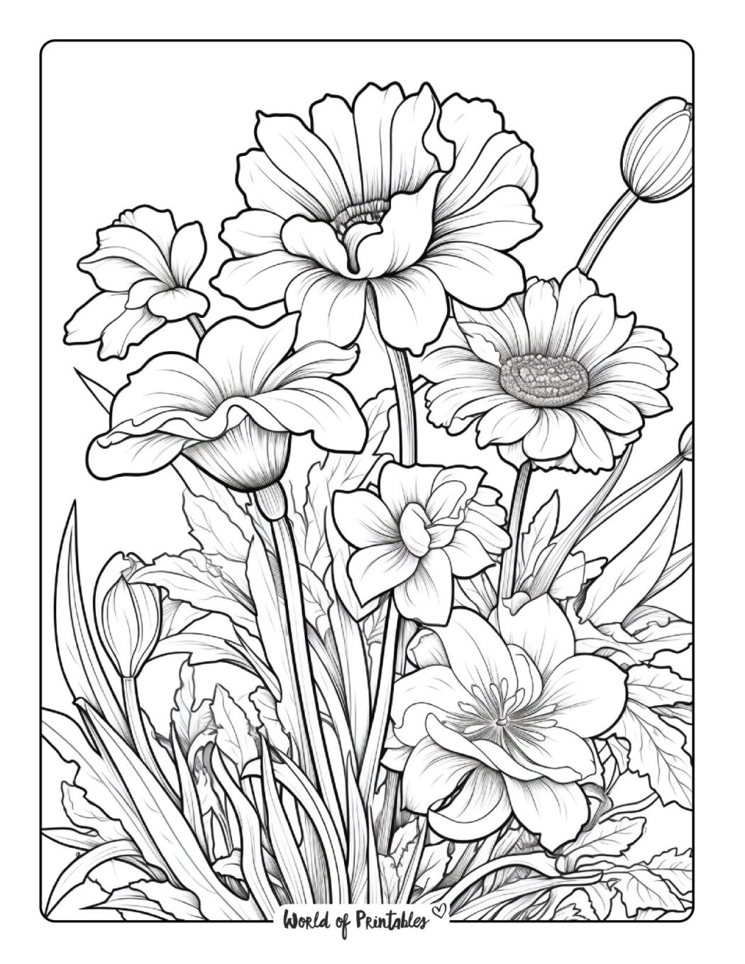 flowers coloring pages adult