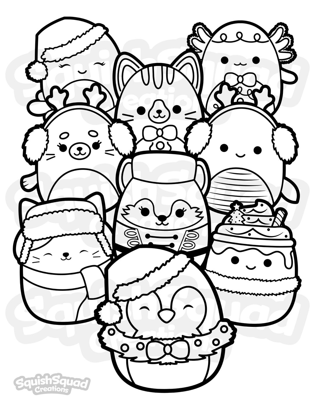 10 Squishmallow Christmas Coloring Pages Free Printable Bratz Coloring