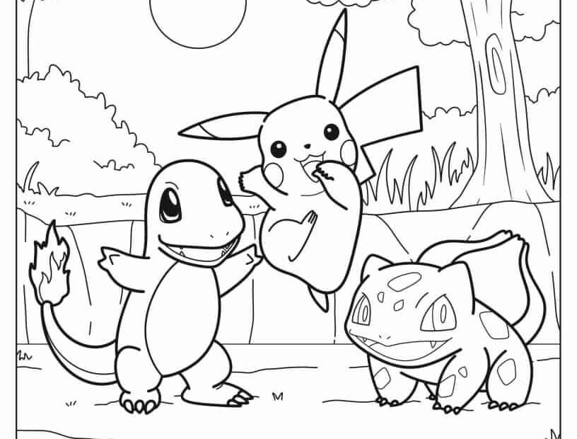 100 Pokemon Coloring Pages Free PDF Printables Pikachu Coloring