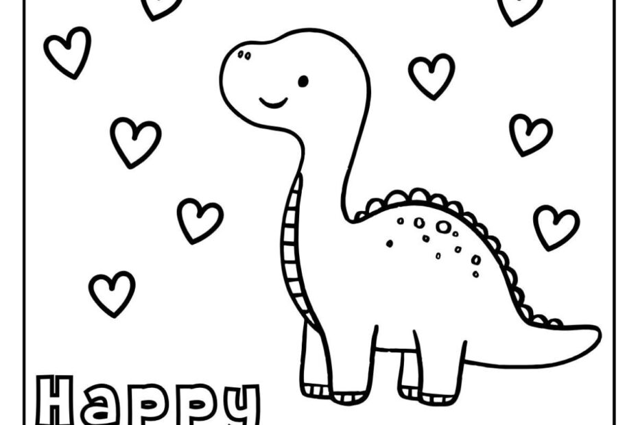15 Printable Dinosaur Valentine Coloring Pages Free PDFs