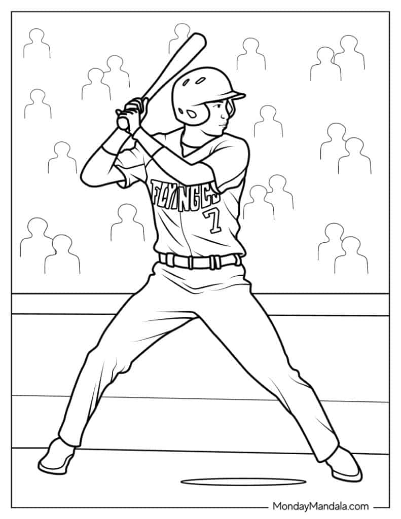 20 Baseball Coloring Pages Free PDF Printables 