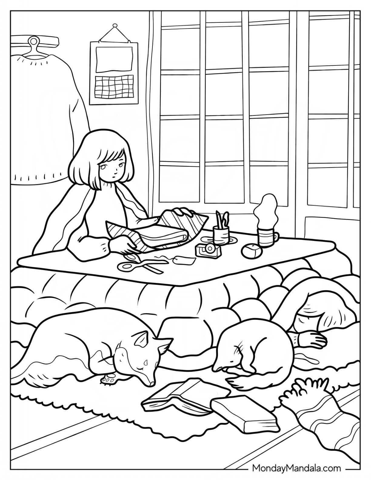 adult coloring pages cozy