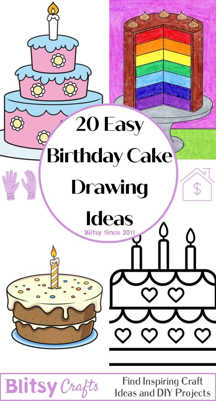 20 Easy Birthday Cake Drawing Ideas How To Draw