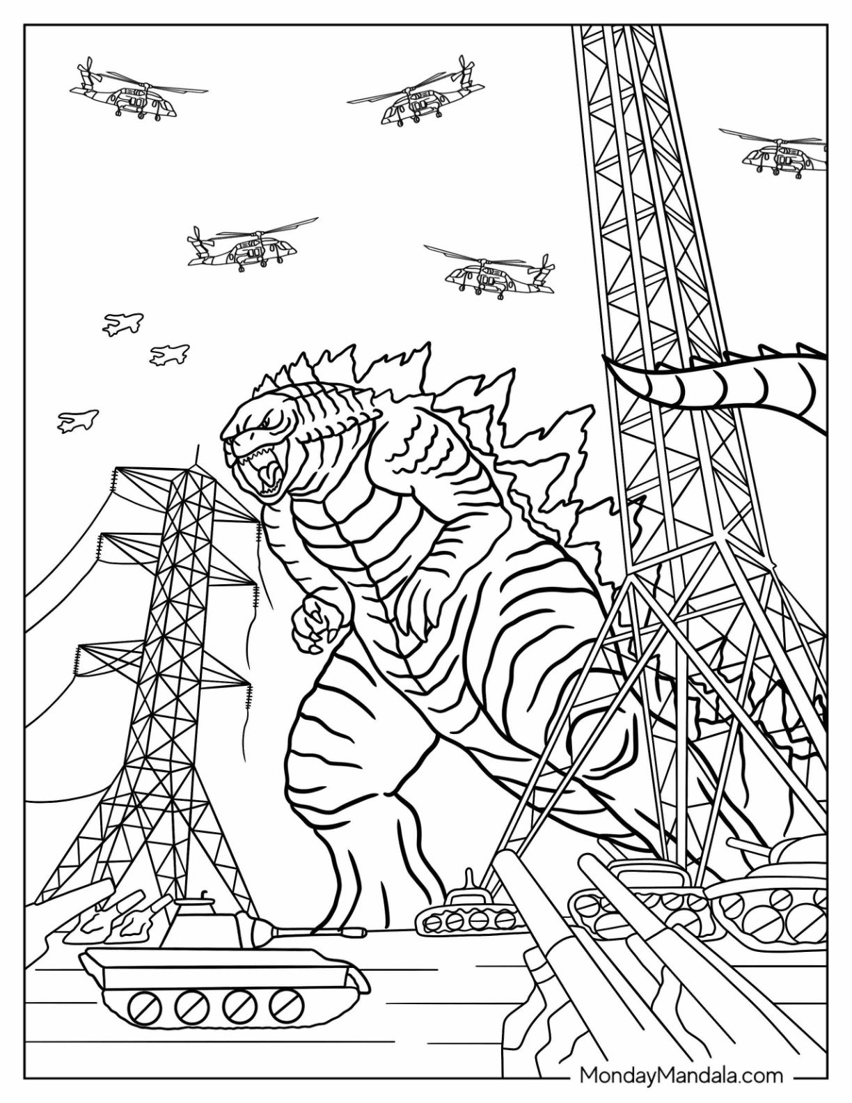 Godzilla coloring page pdf Godzilla coloring page pdf