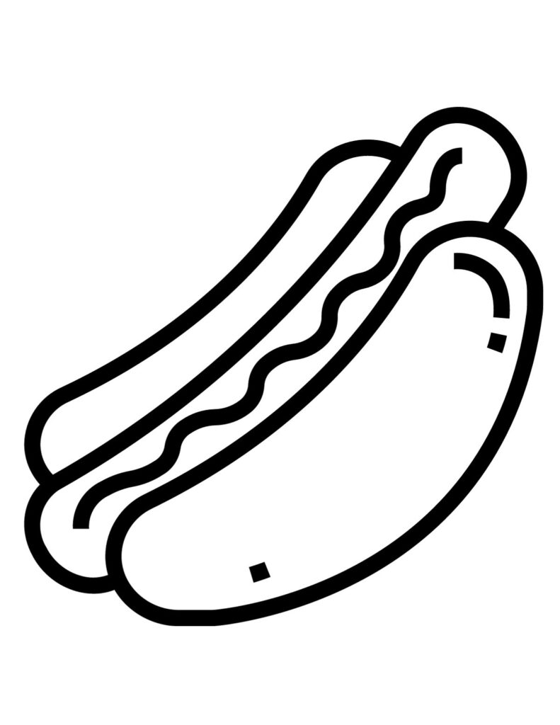 free hot dog coloring pages