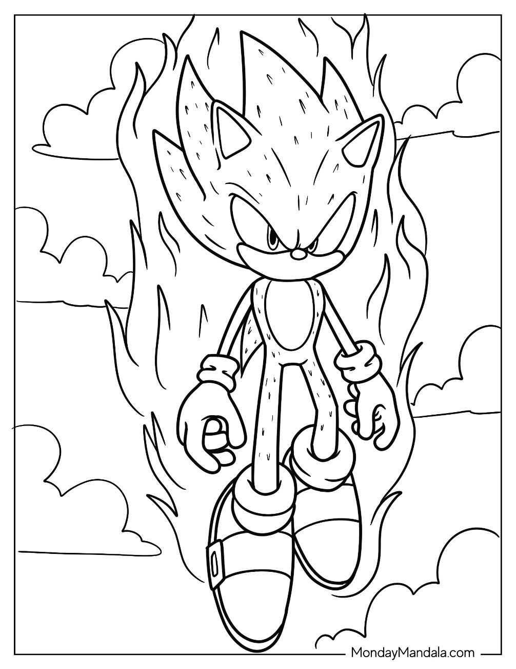 super Sonic coloring pages pdf