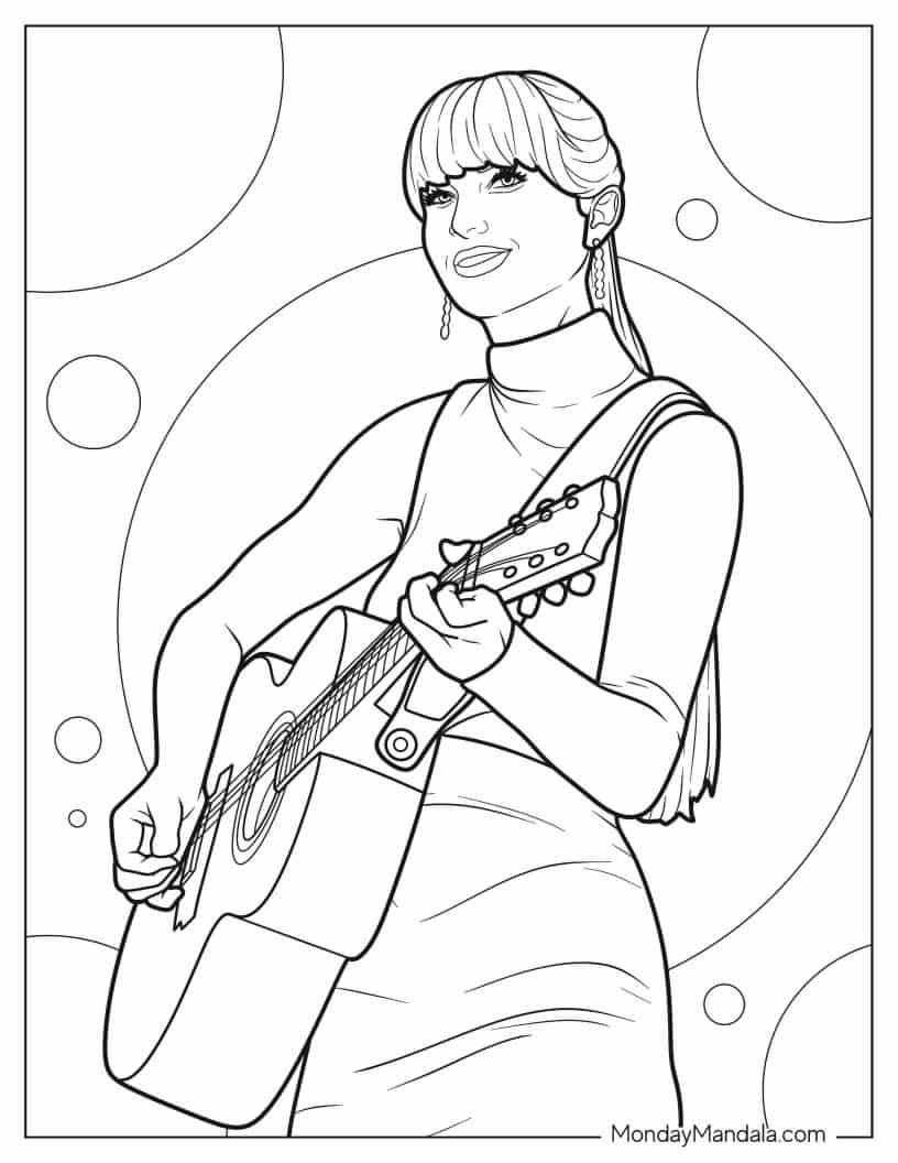 20 Taylor Swift Coloring Pages Free PDF Printables Coloring Pages 