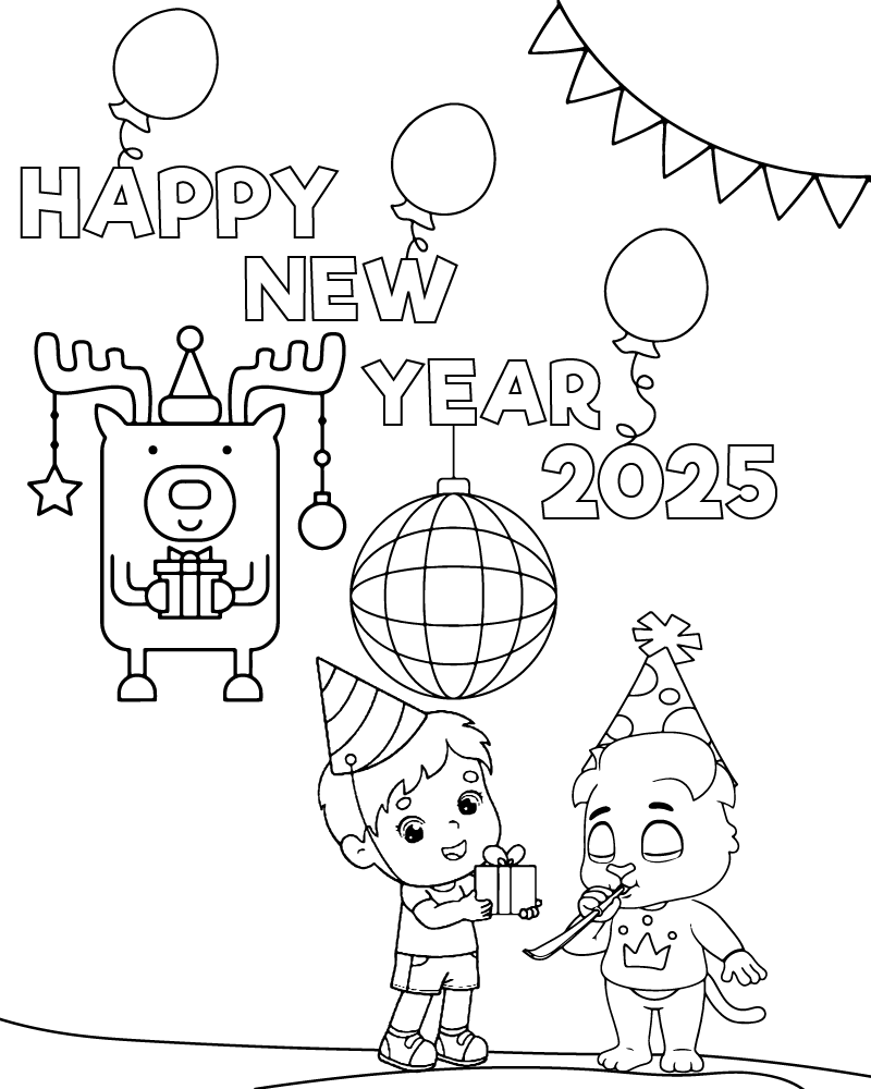 new year coloring pages 2025 new year coloring pages 2025