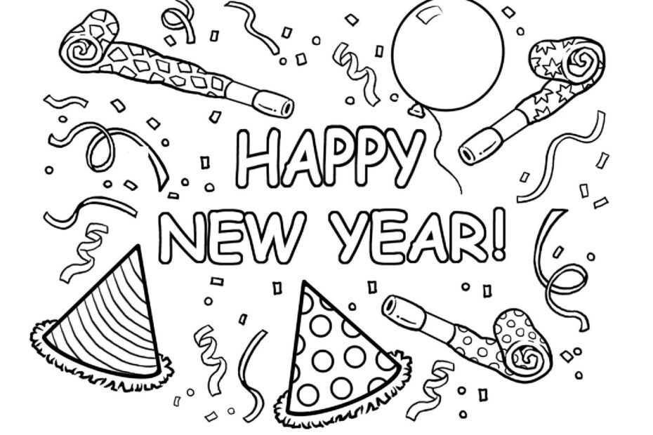 2025 New Year Coloring Pages Printable Aase M Frandsen