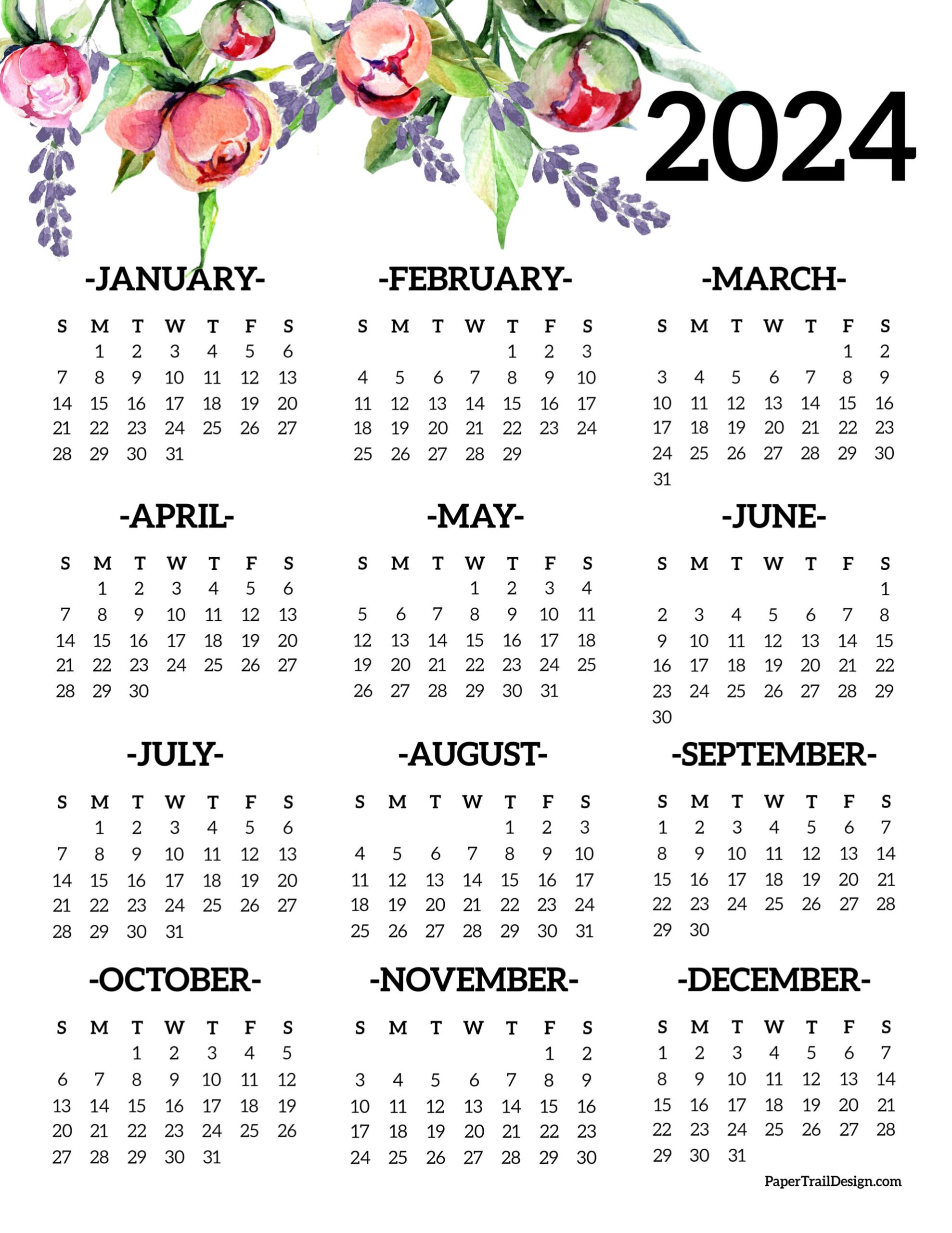 2025 Printable Calendar Floral Mercedes B Hicks
