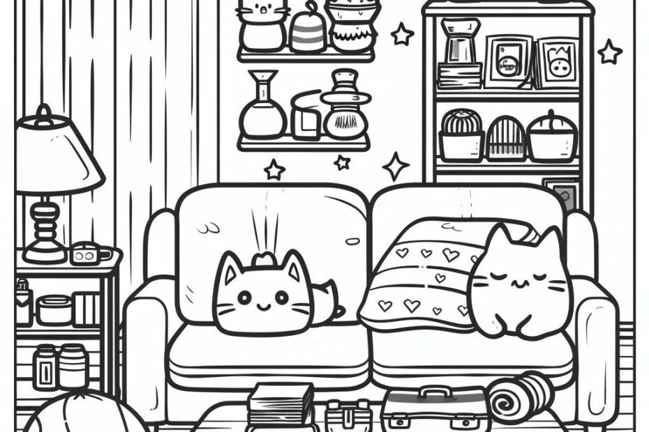 21 Cozy Spaces Coloring Book Pages Coloring Pages For Kids And Adults