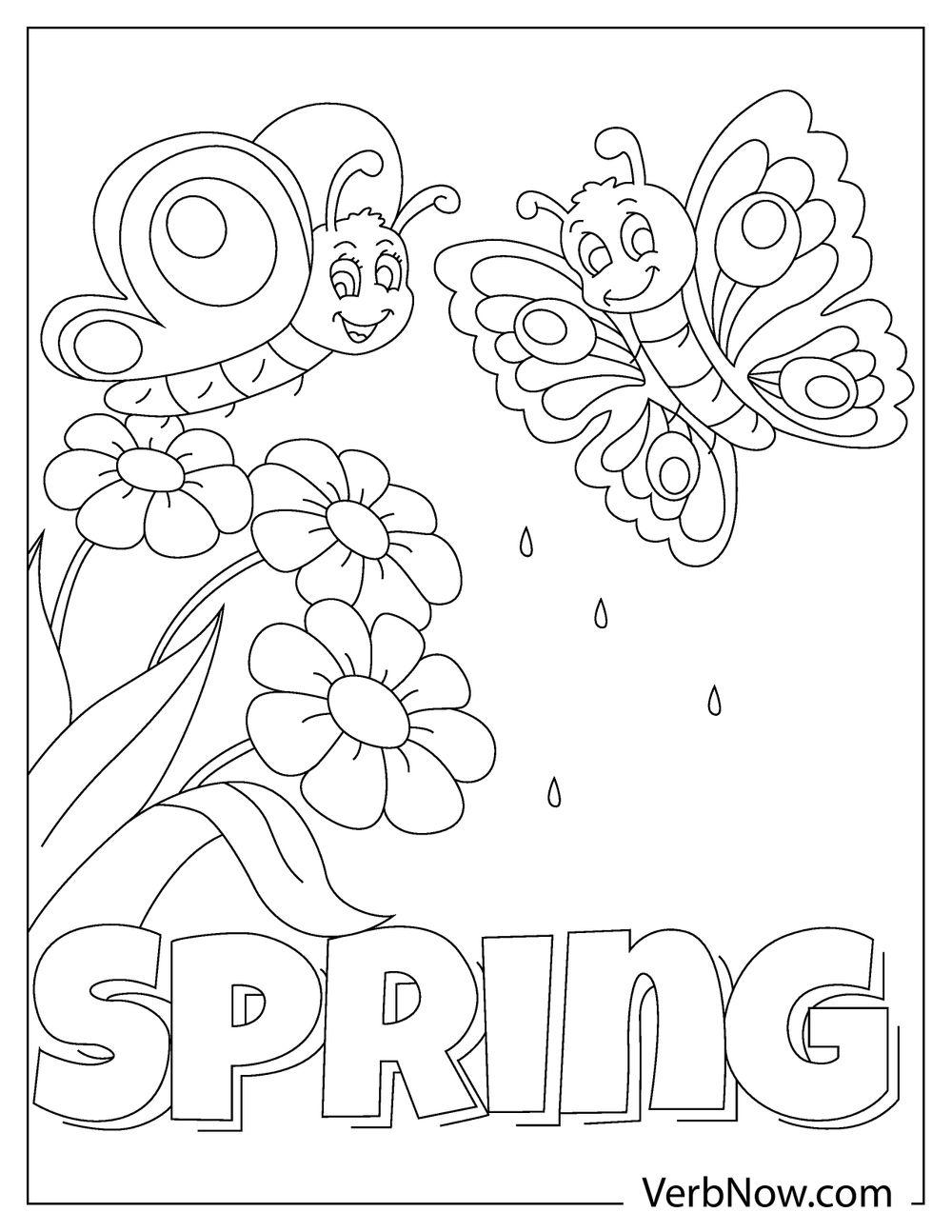 spring coloring pages free pdf