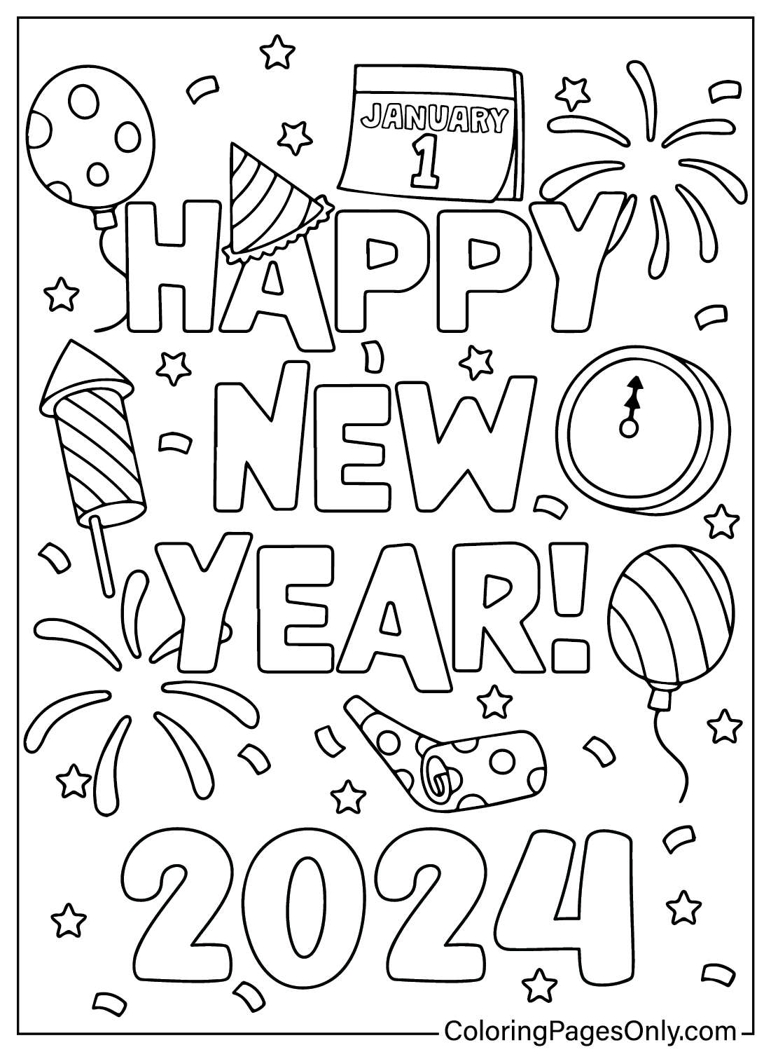 22 Happy New Year 2024 Coloring Pages ColoringPagesOnly Free 22 Happy New Year 2024 Coloring Pages ColoringPagesOnly Free