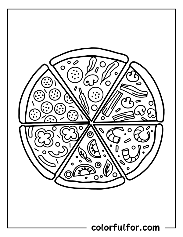 tasty pizza coloring pages pdf