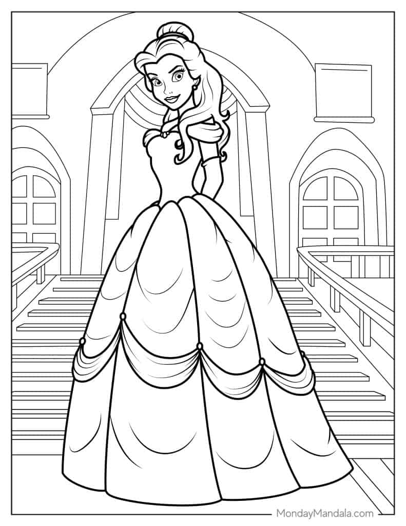 coloring picture of belle coloring picture of belle