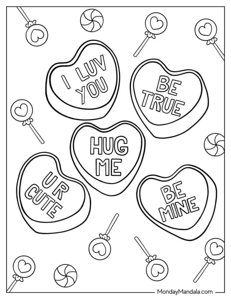24 Candy Coloring Pages Free PDF Printables 