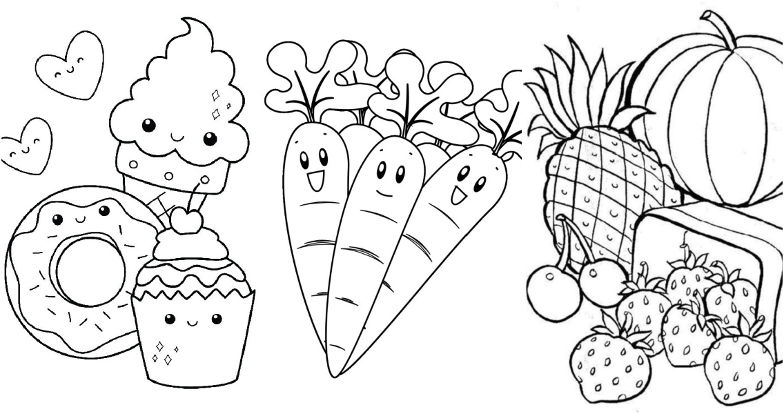 simple coloring pages food