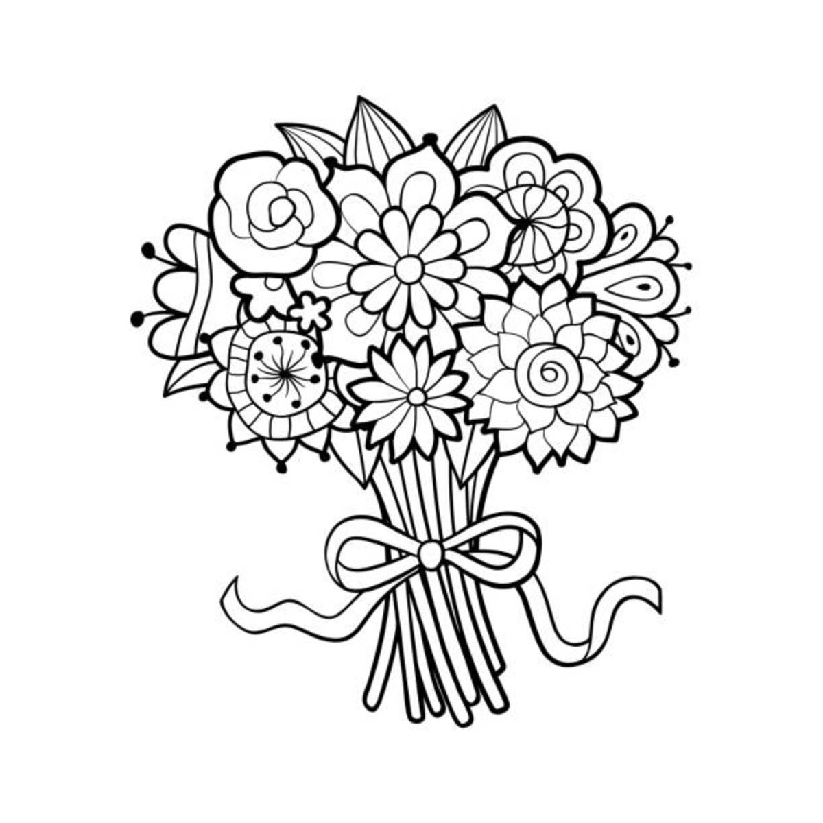 free printable flower color sheet