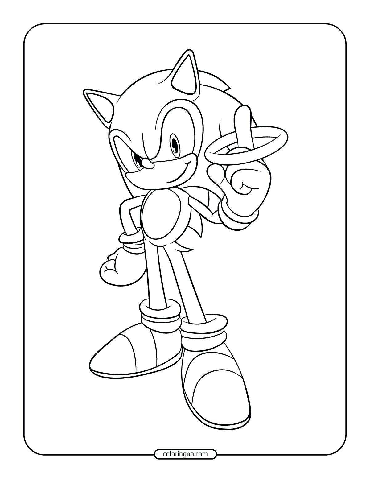 Sonic the hedhog coloring page