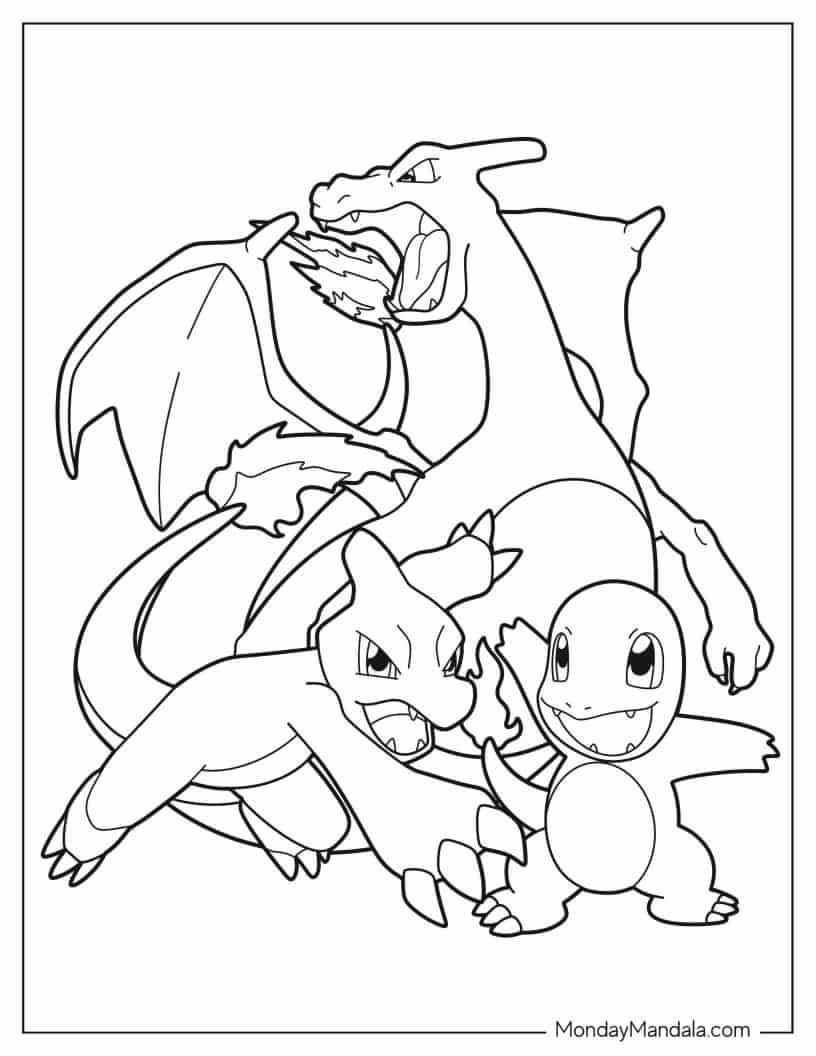charizard picture to colour in