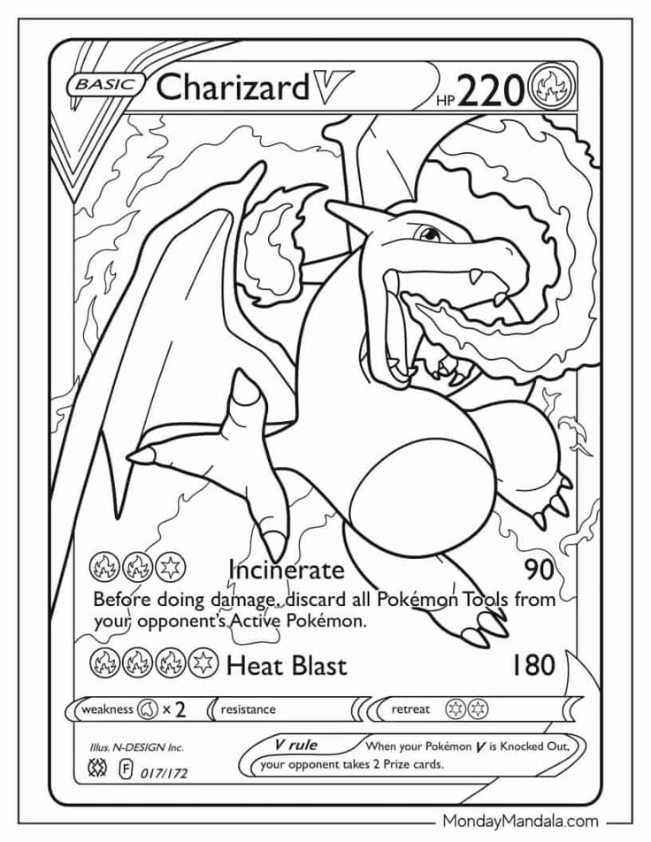 pokemon coloring page charizard