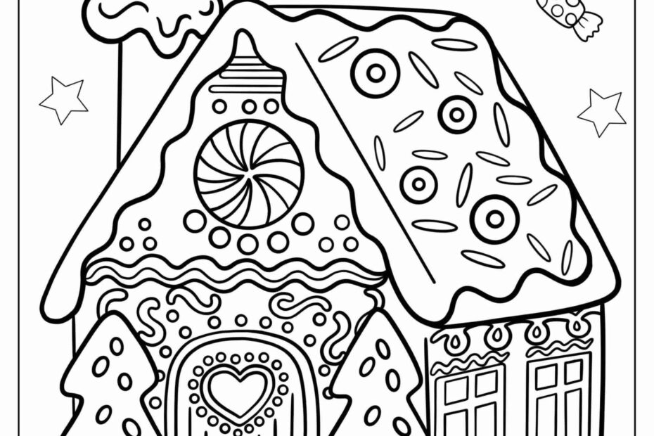 26 Gingerbread House Coloring Pages Free PDF Printables Christmas