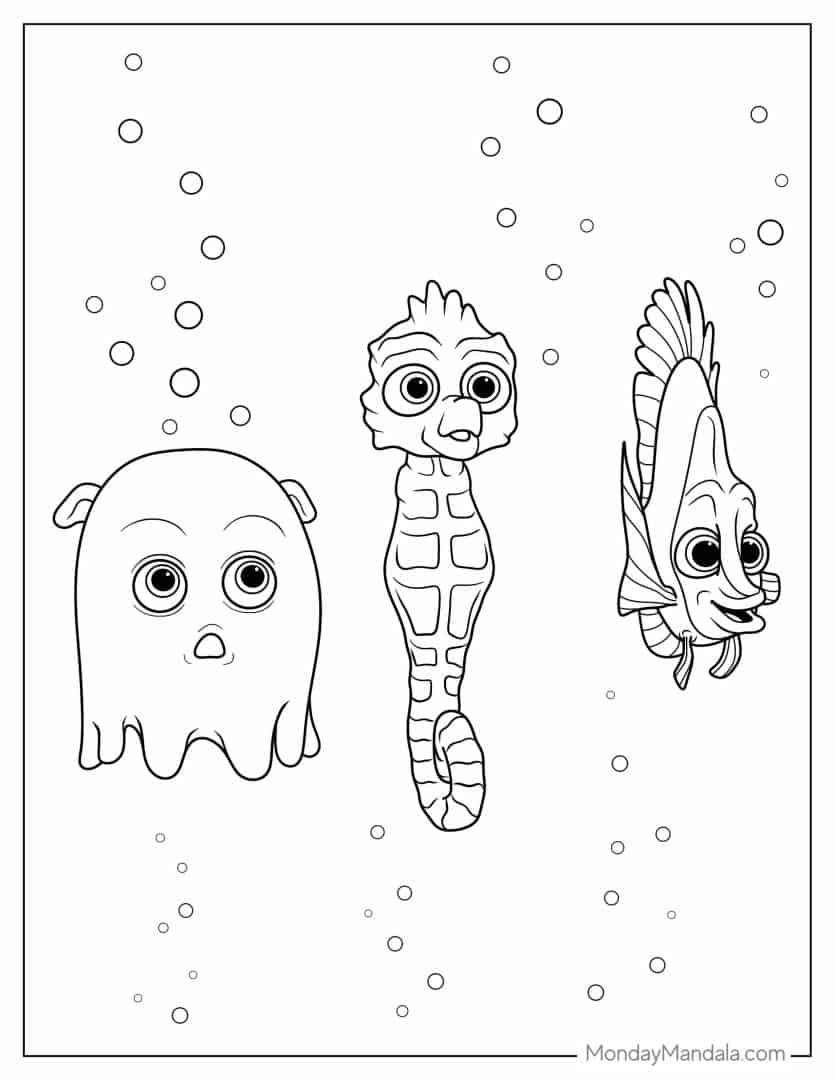 finding Nemo coloring sheets free