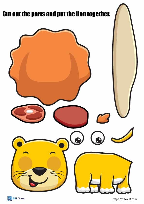 3 Free Printable Lion Craft Templates ESL Vault