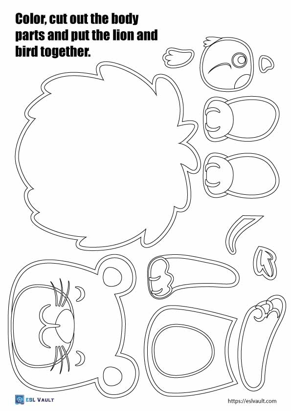 3 Free Printable Lion Craft Templates ESL Vault