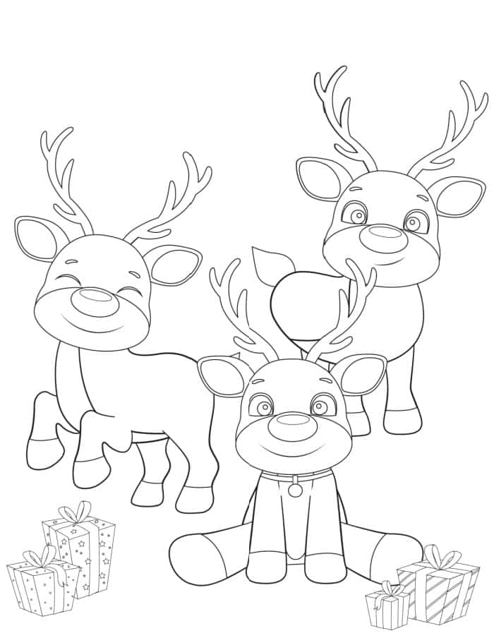 free printable reindeer christmas coloring pages