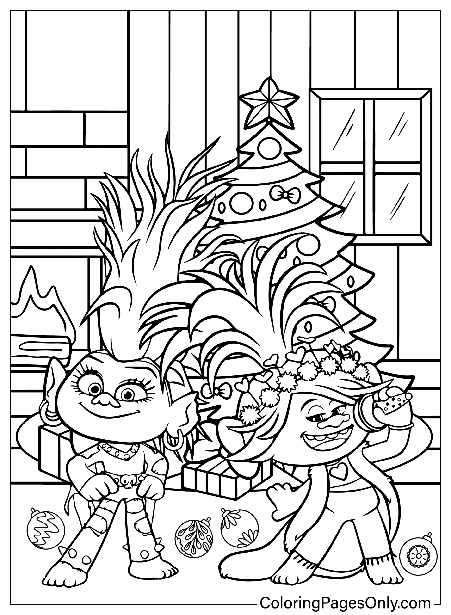 free christmas cartoon coloring pages