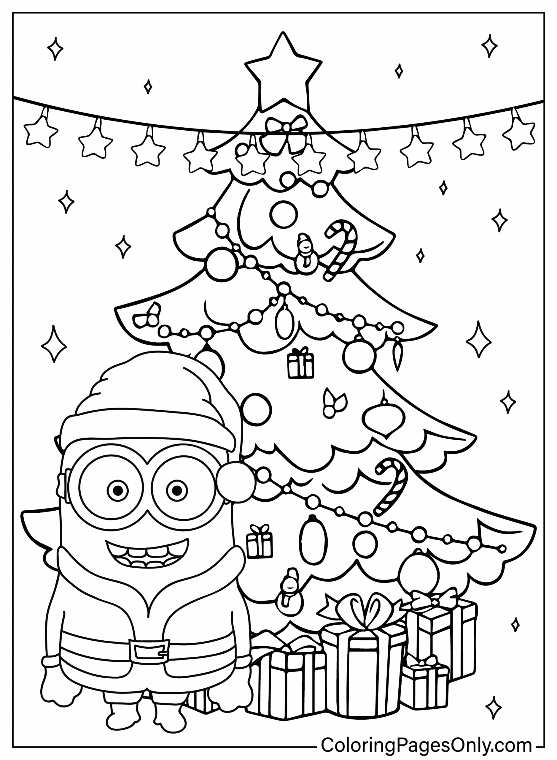 35 Christmas Cartoon Coloring Pages ColoringPagesOnly