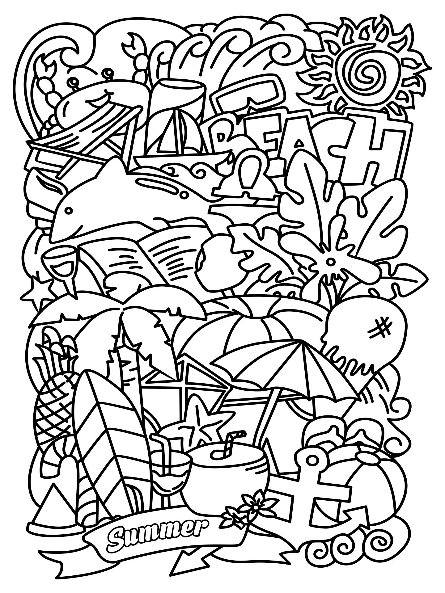 4 Best Happy Summer Printable Coloring Pages PDF For Free At Printablee 4 Best Happy Summer Printable Coloring Pages PDF For Free At Printablee