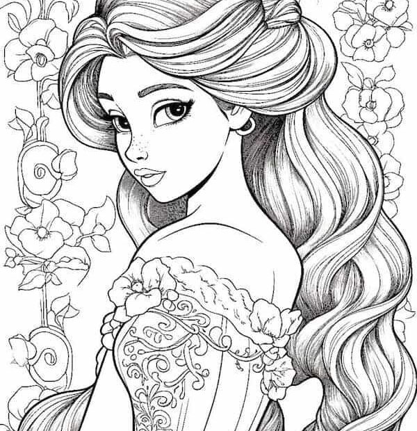 40 Gorgeous Princess Coloring Pages For Kids And Adults Rapunzel