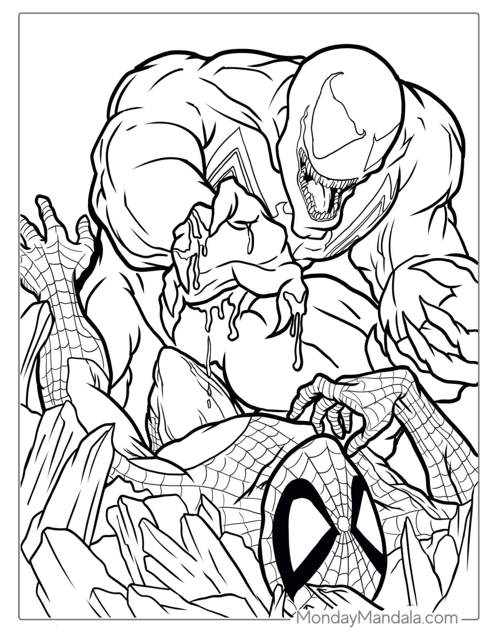 free printable spider-man color pages