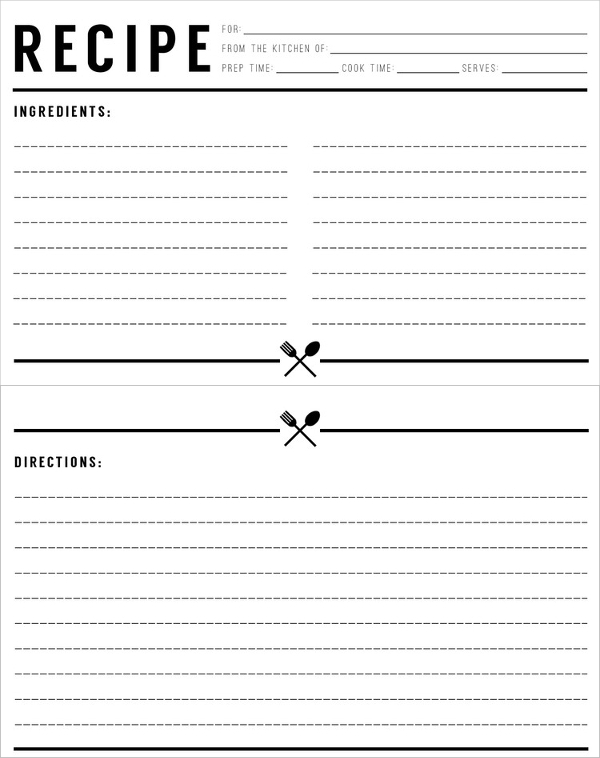 free typeable recipe card template free typeable recipe card template