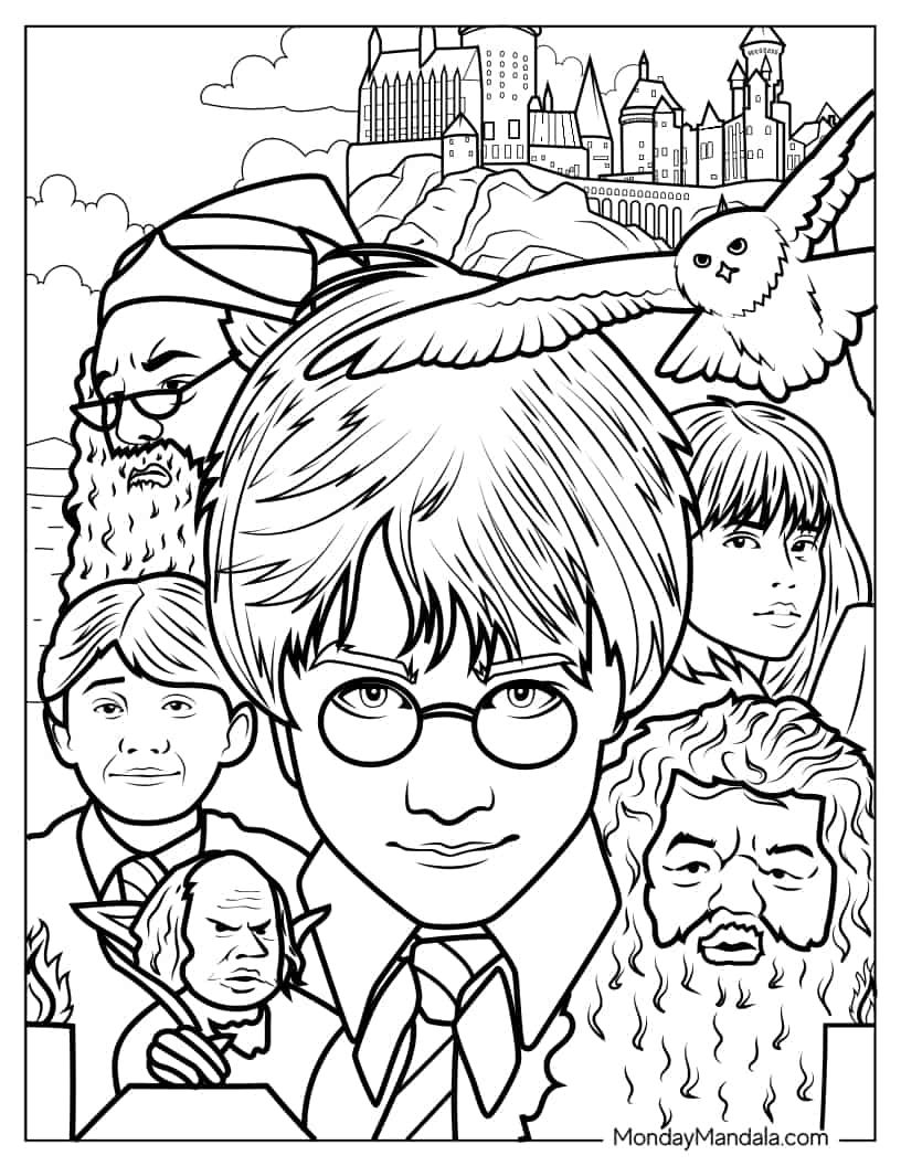 44 Harry Potter Coloring Pages Free PDF Printables Harry Potter 