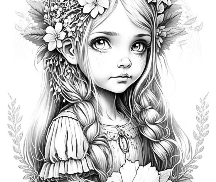 49 Coloring Pages With Cute Gnome Princesses Coloring Pages For Adults