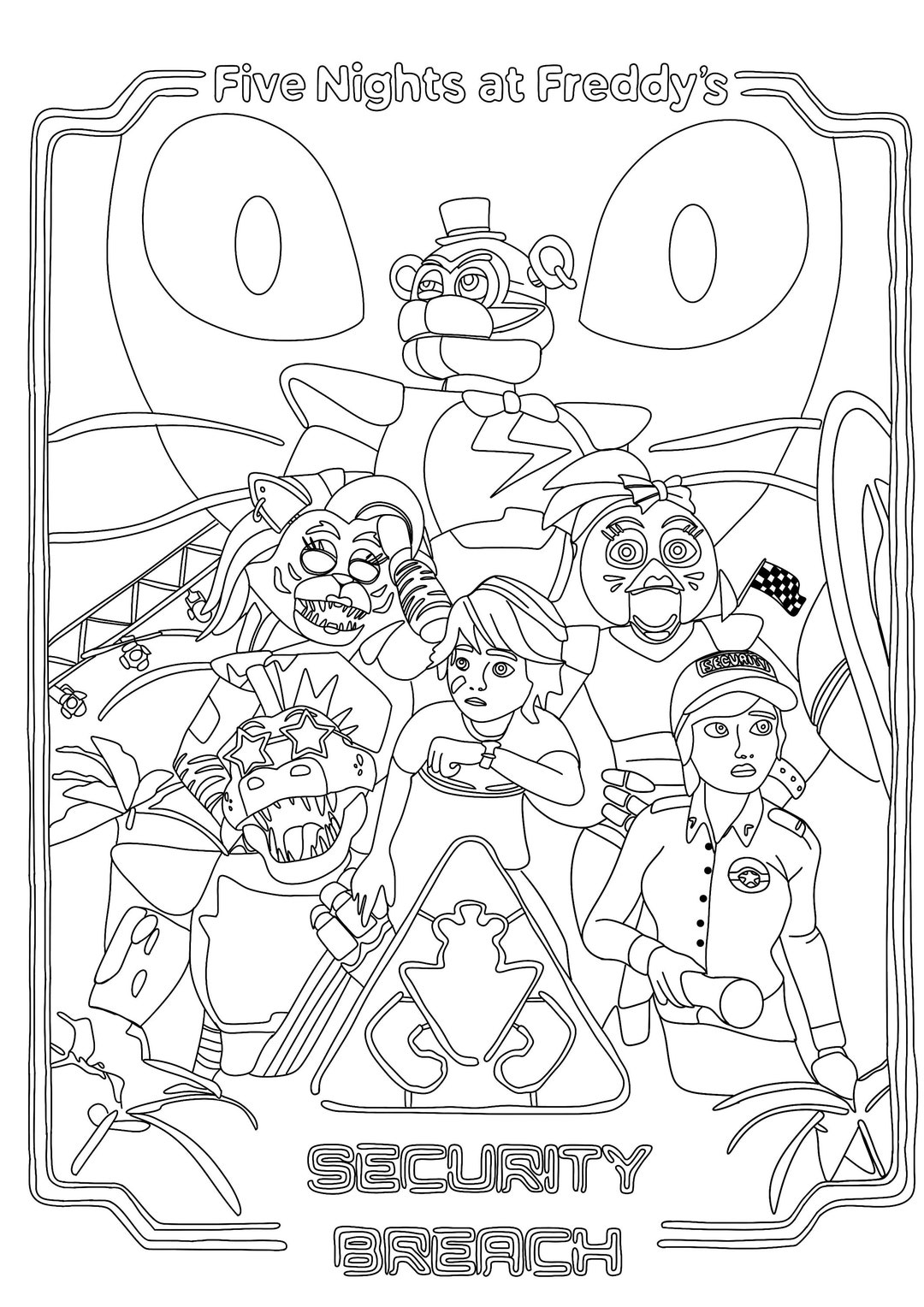 5 X Fnaf Digital Colouring Pages Original Hand drawn Digital Download 5 X Fnaf Digital Colouring Pages Original Hand drawn Digital Download
