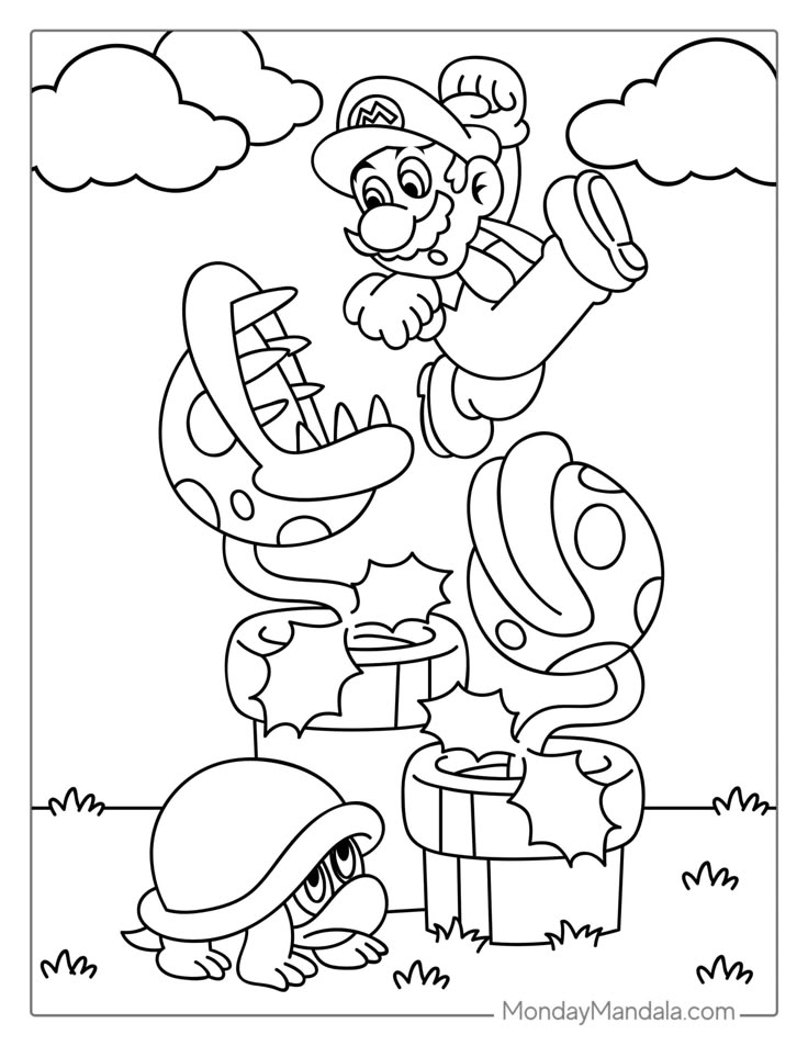 50 Mario Coloring Pages Free PDF Printables Super Mario Coloring 