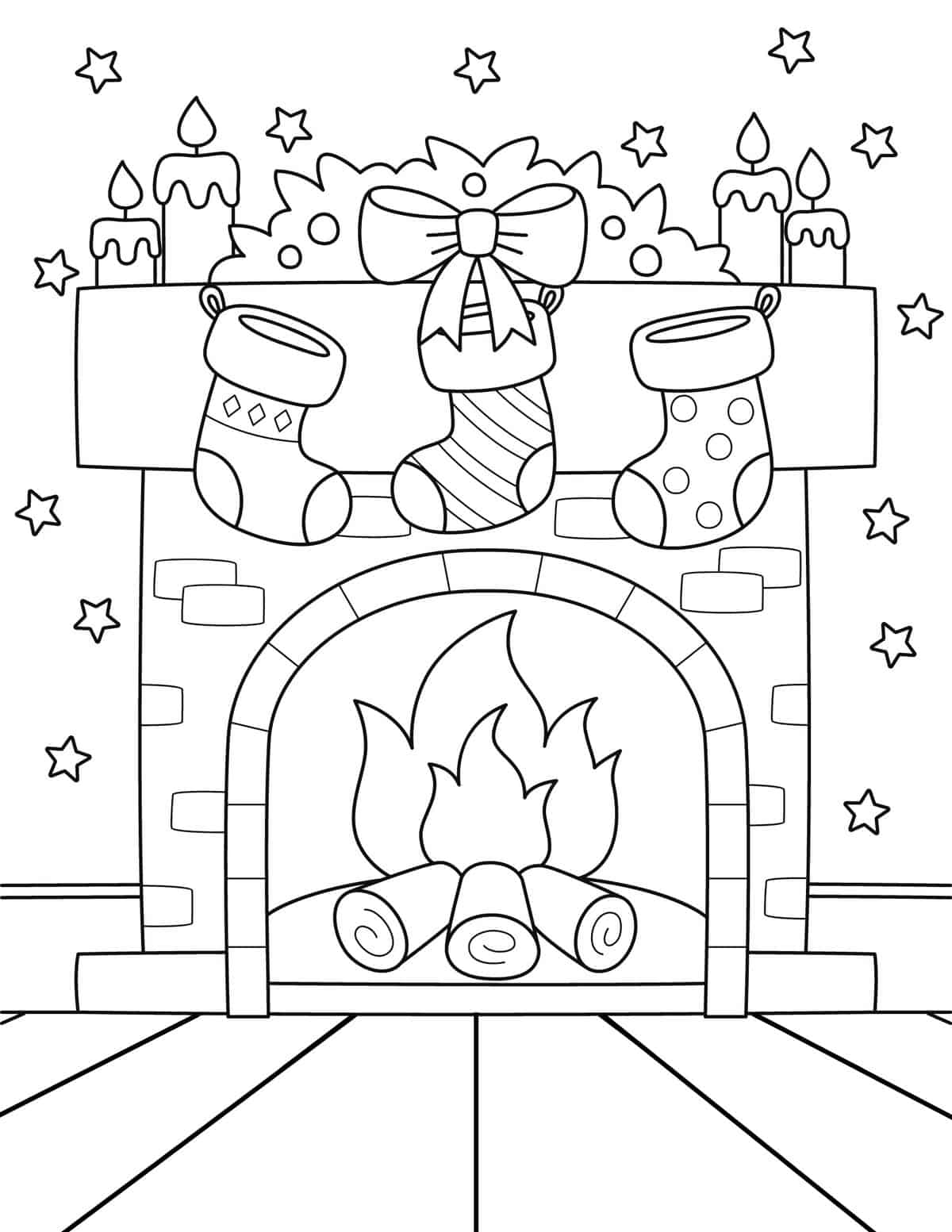 printable simple christmas coloring pages