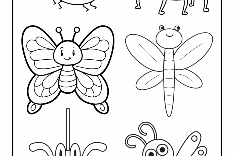 7 Cute Printable Bug Coloring Pages Bug Coloring Pages Insect