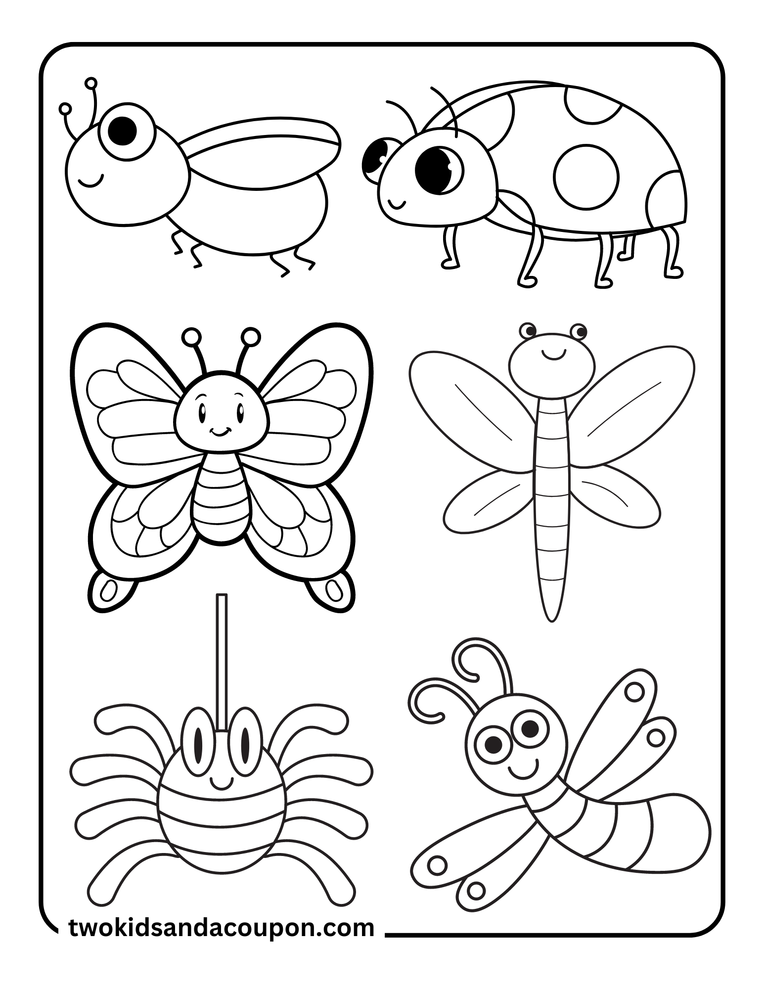 7 Cute Printable Bug Coloring Pages Bug Coloring Pages Insect 