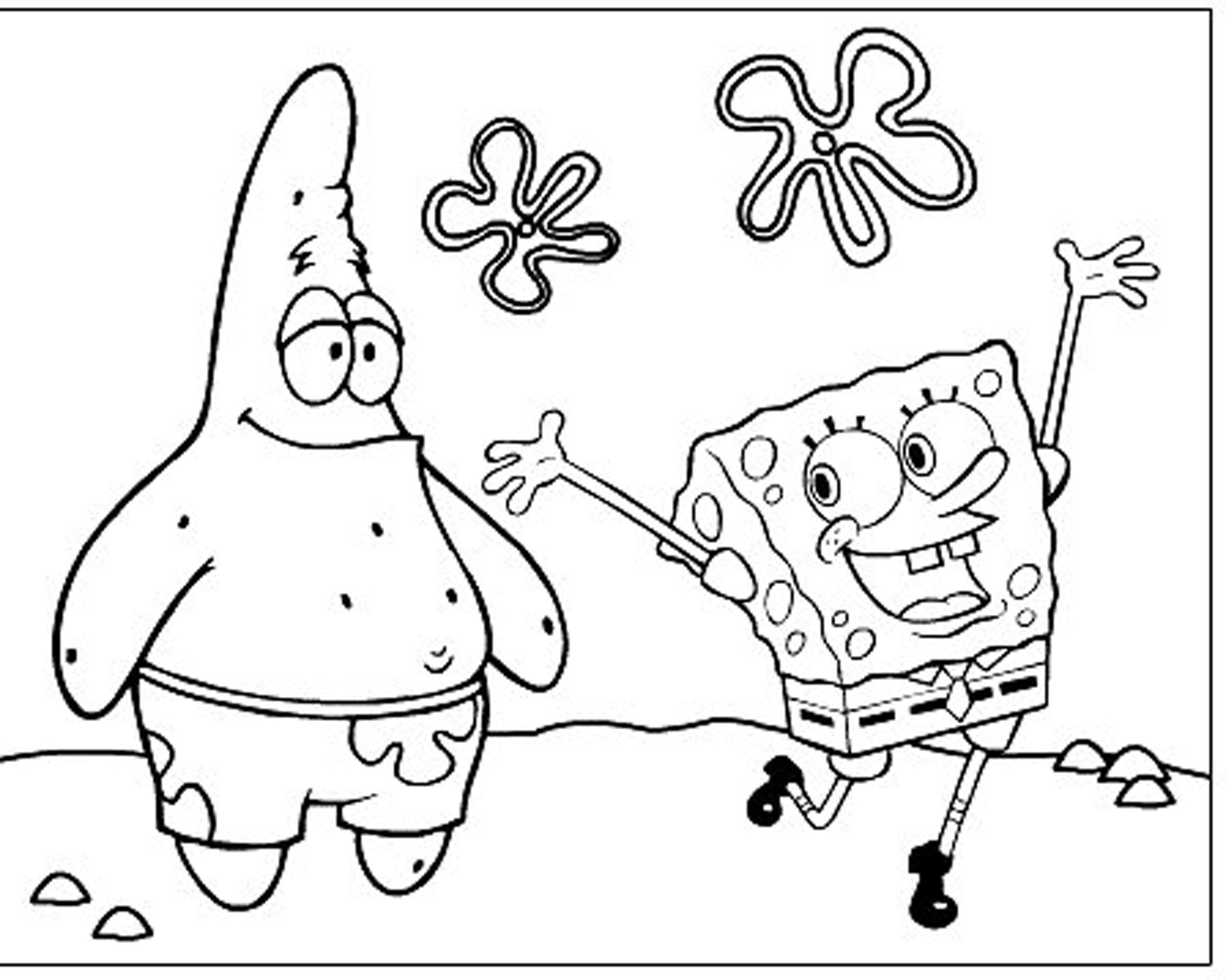 7 Pics Of Spongebob And Patrick Christmas Coloring Pages Colored 