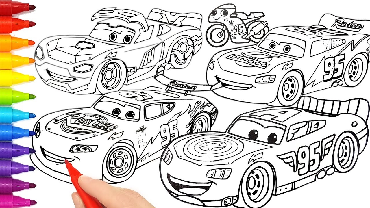 Lightning McQueen drawing for coloring Lightning McQueen drawing for coloring