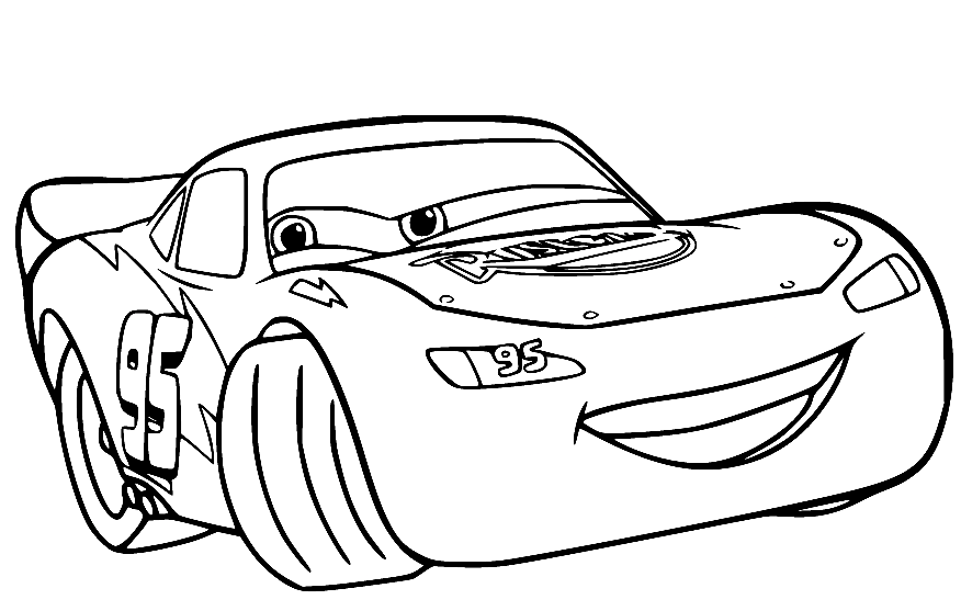 easy Lightning McQueen coloring page easy Lightning McQueen coloring page