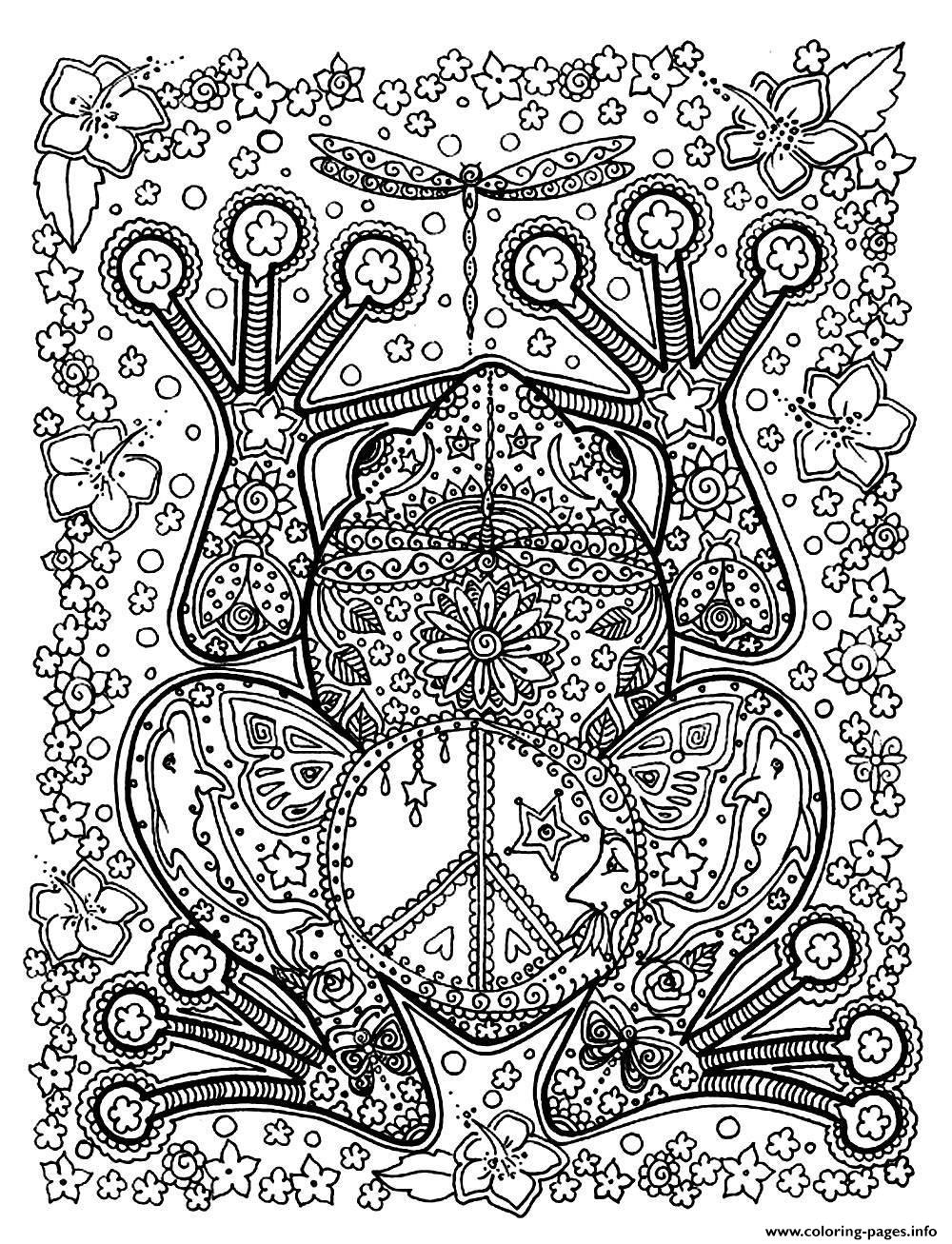Adult Animals Big Frog Coloring Pages Printable