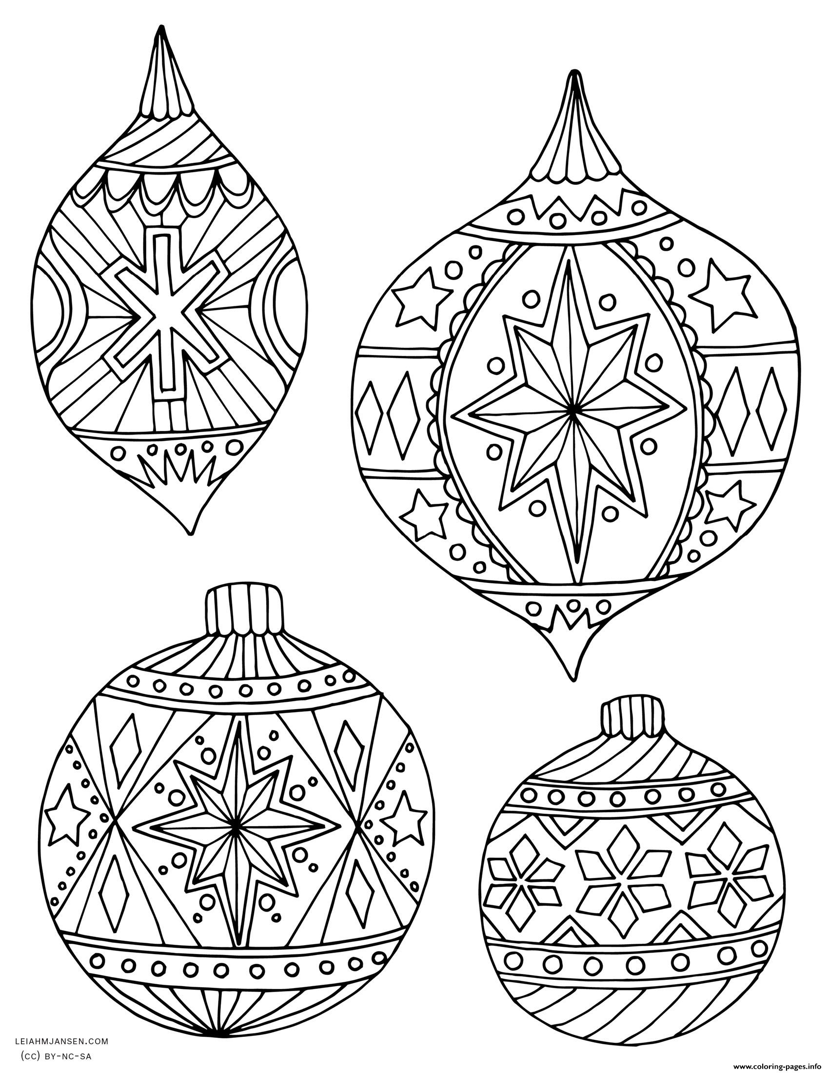 Adult Christmas Holiday Ornaments Coloring Pages Printable Adult Christmas Holiday Ornaments Coloring Pages Printable
